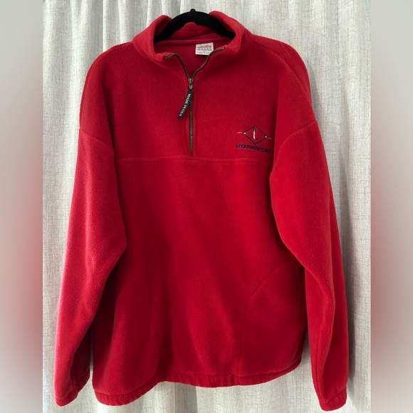 Tahoe Activewear Other - Red 1/4 Zip Fleece pullover- Hyannisport embroidered on chest. Unisex Large